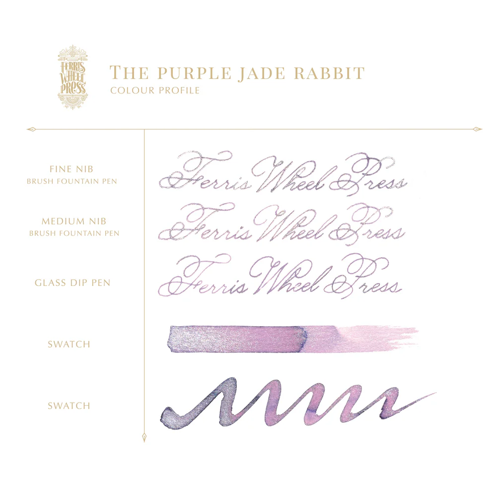 Ferris Wheel Press - Curious Collaborations | Special Edition Lunar New Year Purple Jade Rabbit Ink 38ml