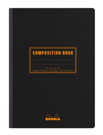 Rhodia Composition Book A5 Black - Karriert