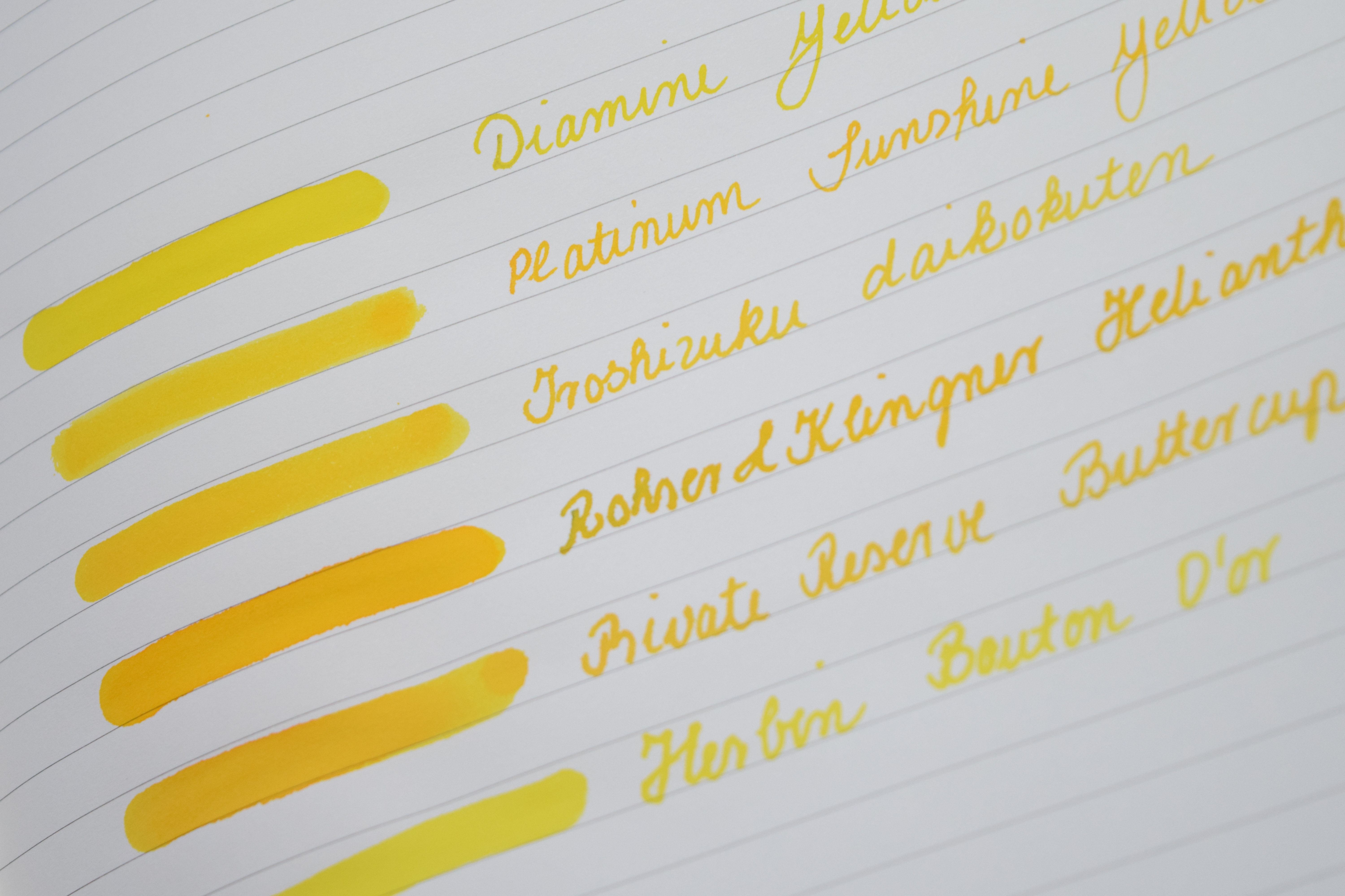 Yellow  - Ink sample Set 