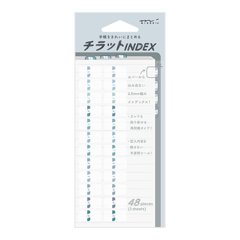 Midori Index Label S Chiratto Numbers