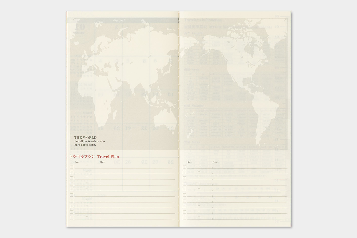Traveler`s Company 2027 - Monthly Diary Refill Regular Size