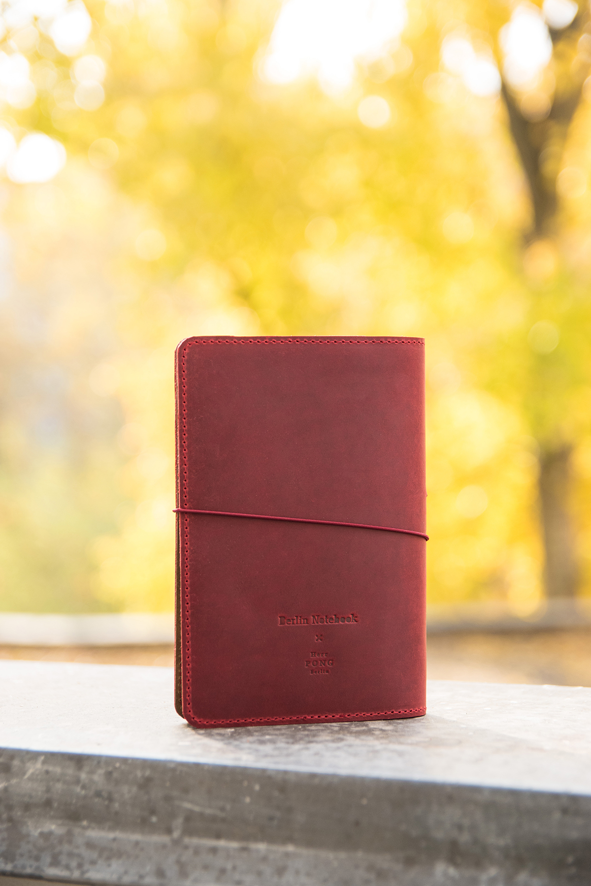 Berlin Notebook Leather Notebook Cover - Red Fire
