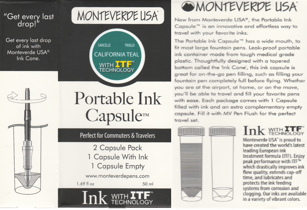 Monteverde Emerald Green Portable Ink Capsule 50ml   