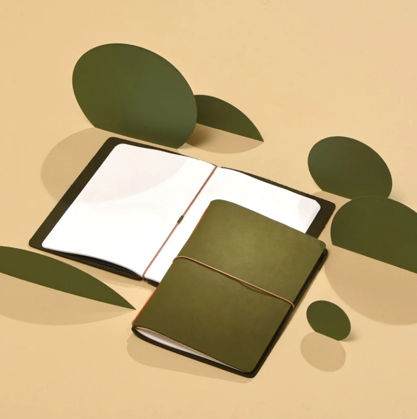 Endless Explorer - Refillable Leather Journal Olive