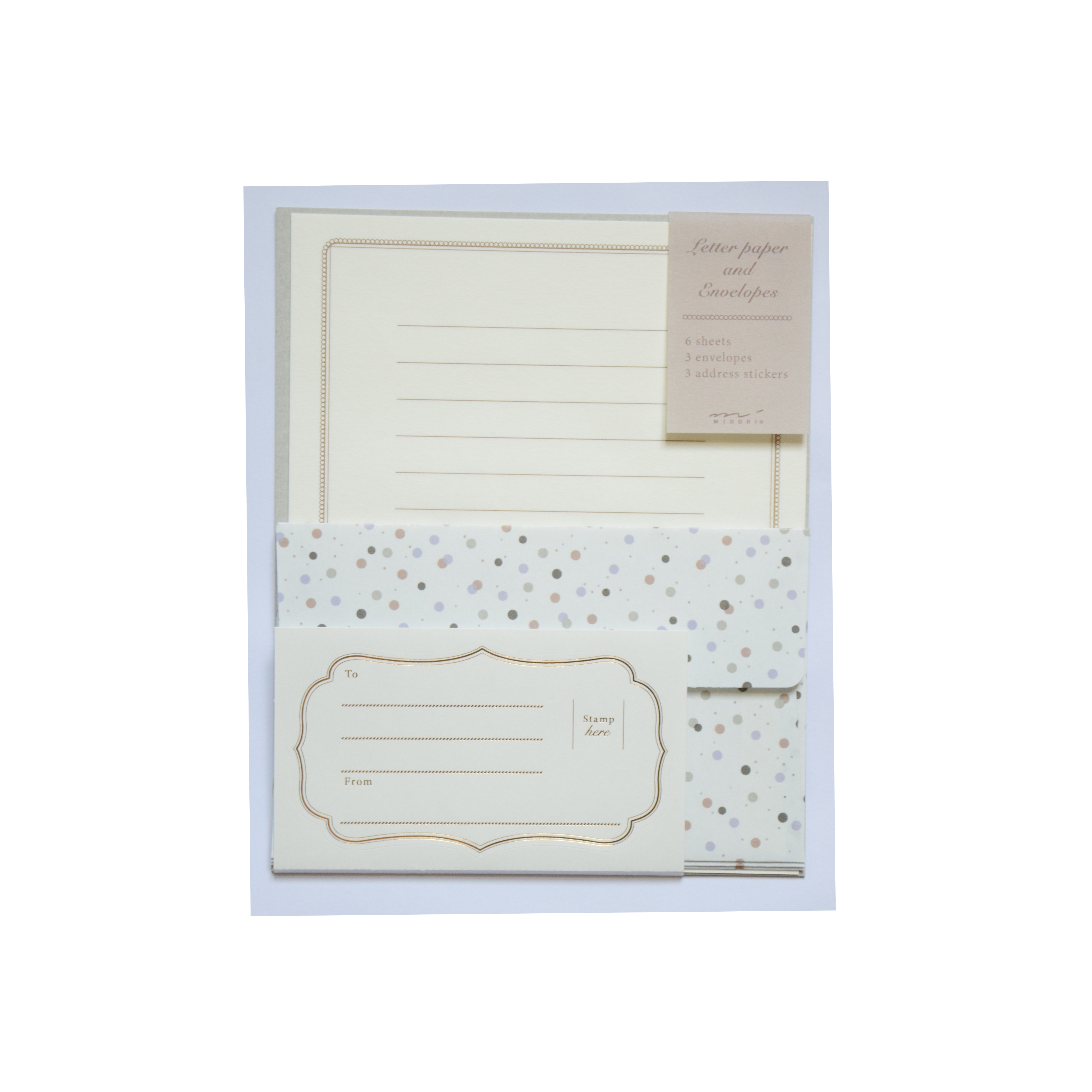Midori Letter Set Blue Dot