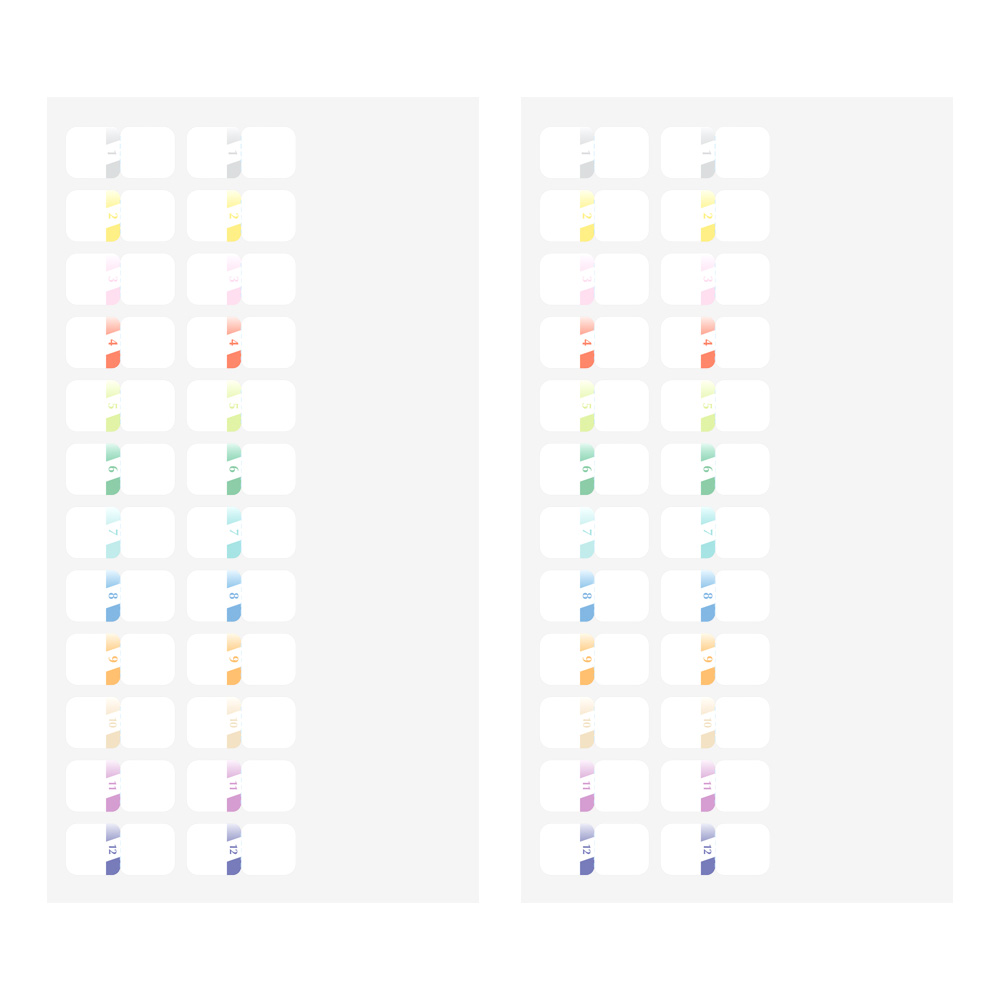Midori Index Label S Chiratto Numbers