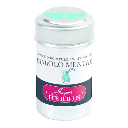 Herbin Ink Cartriges Diabolo Menthe , 6 per tin 