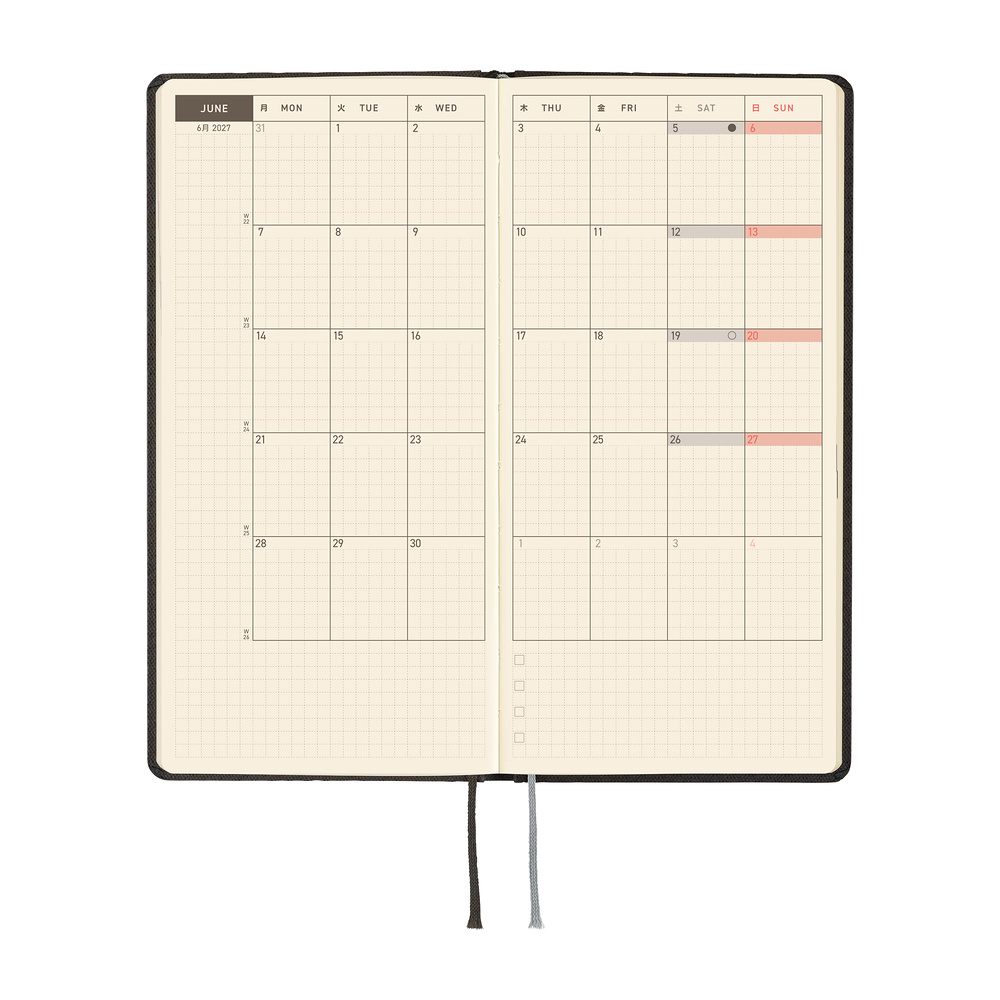Hobonichi Weeks Paper Series: Black Argyle - 2027