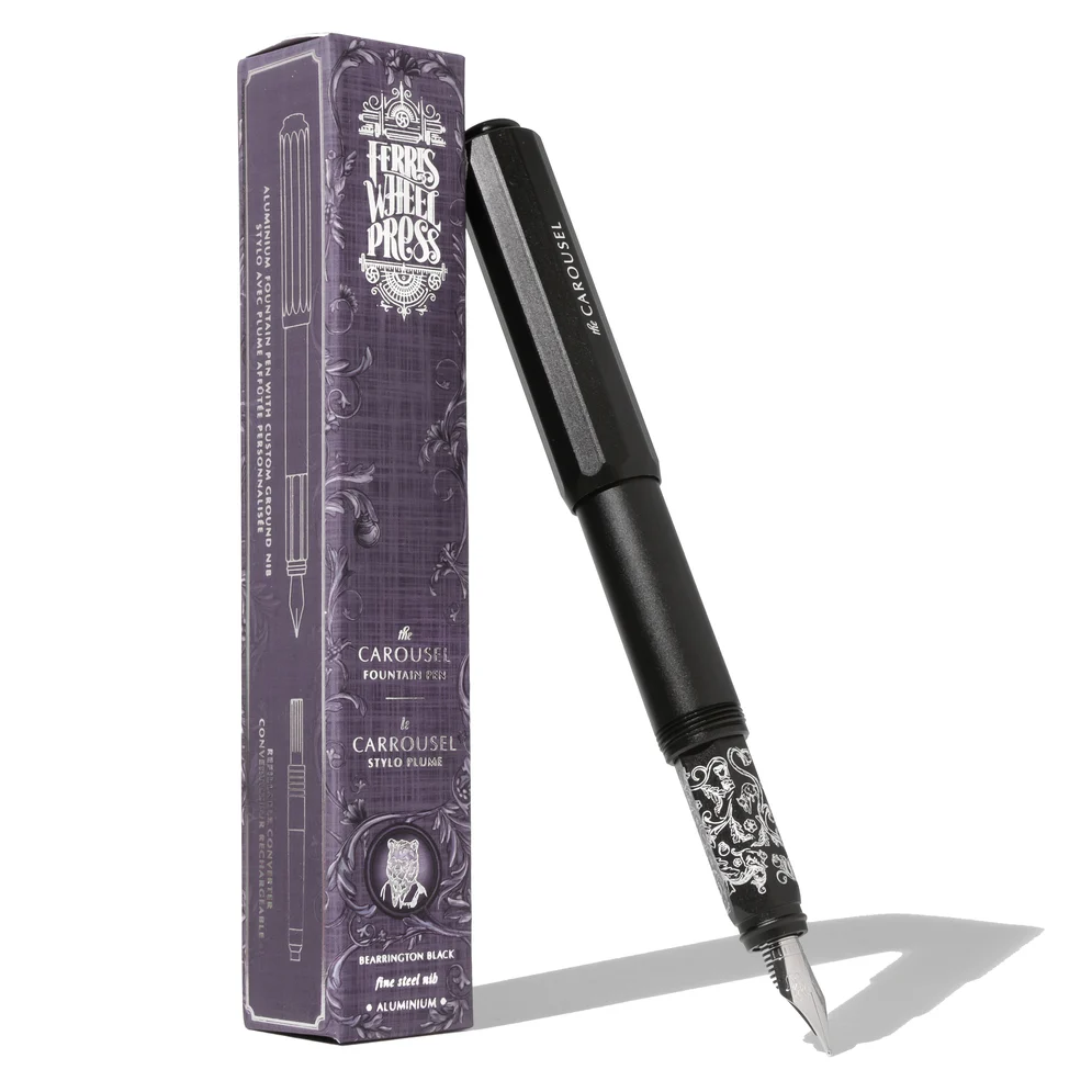 Ferris Wheel Press - Aluminum Carousel Fountain Pen - Bearrington Black