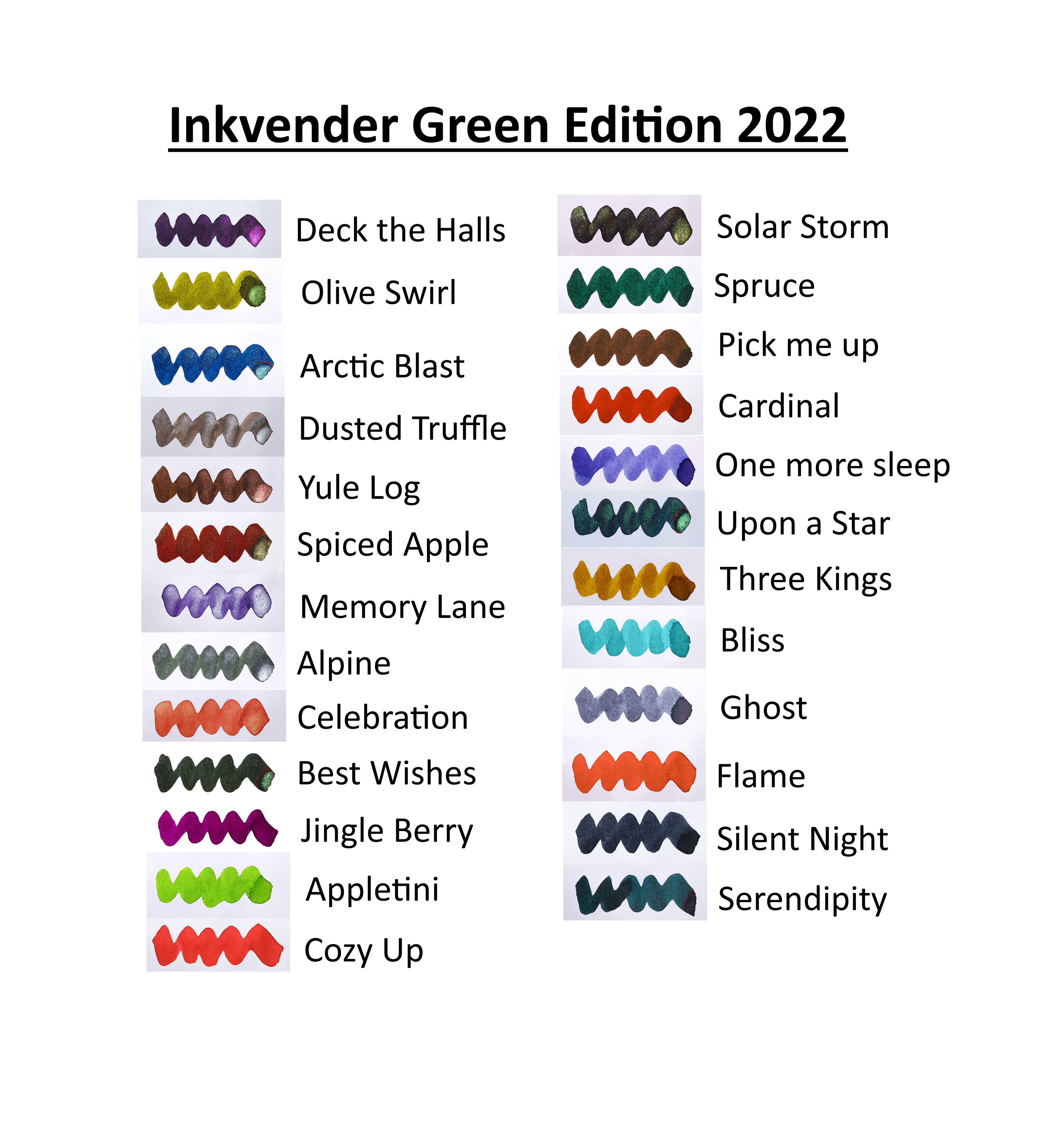 Diamine Inkvent Green Edition - Deck the Halls Ink Sample 2ml