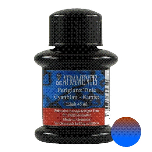 DeAtramentis Pearlescent Cyan Blue - Copper 45ml