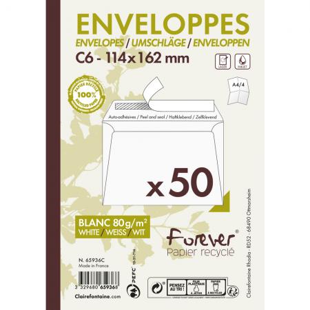 Clairefontaine Forever Envelopes - 50x C6 100% Recycled Paper 