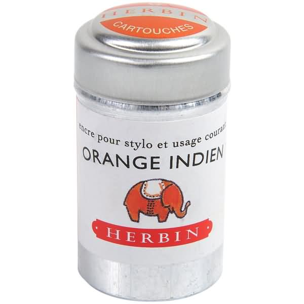 Herbin Ink Cartriges Orange Indien , 6 per tin
