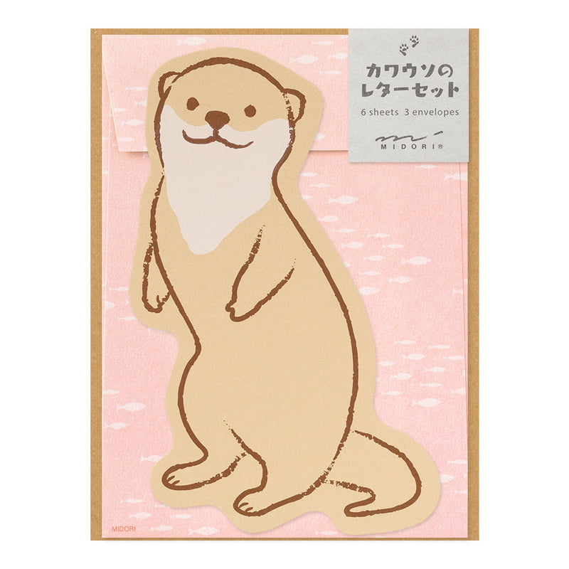 Midori Letter Set Die-Cut Otter