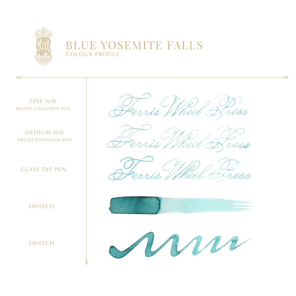 Ferris Wheel Press - Blue Yosemite Falls  Ink Sample 2ml